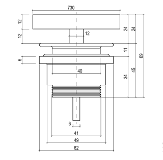 Донный клапан для раковины Salini S-Stone 16622RG D 604 белый матовый